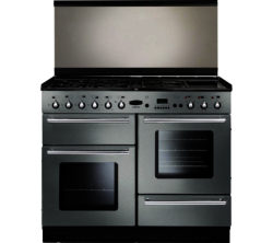 Rangemaster Toledo 110 Dual Fuel Range Cooker - Stainless Steel & Chrome